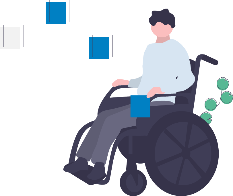 Vector illustration of a man in a wheelchair